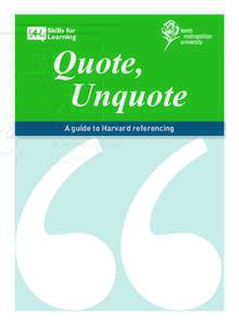 Quote, Unquote: A guide to Harvard referencing