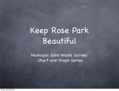 Keep Rose Park Beautiful Municipal Solid Waste Survey: Chart and Graph Series  Friday, April 26, 2013