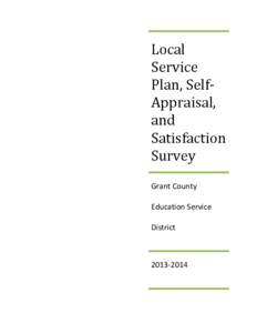 Local Service Plan, SelfAppraisal, and Satisfaction Survey