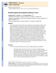 NIH Public Access Author Manuscript J Mol Biol. Author manuscript; available in PMC 2010 November 27. NIH-PA Author Manuscript