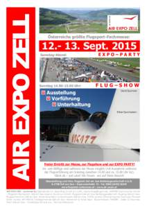 AIR EXPO ZELL  Österreichs größte Flugsport-Fachmesse: SeptSamstag-Abend: