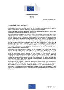 EUROPEAN COMMISSION  MEMO Brussels, 17 March[removed]Central African Republic