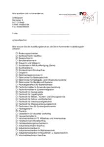 Bitte ausfüllen und zurücksenden an: STTI GmbH MarktplatzErbach E-Mail:  Fax: 