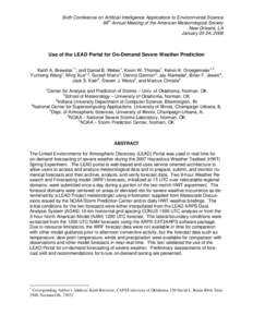 Use of the LEAD Portal for On-Demand Severe Weather Prediction