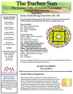 The Euchee Sun  The Euchee Tribe of Indians Newsletter OFFICE 2 Independence Suite 400