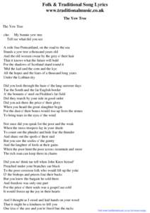 Folk & Traditional Song Lyrics - The Yew Tree