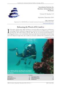 Newsletter of the Australasian Institute for Maritime Archaeology (AIMA)  Australasian Institute for Maritime Archaeology Inc Newletter Volume 29, Number 3/4