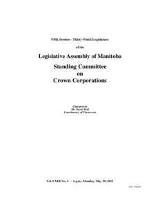 The Legislative Assembly of Manitoba Debates and Proceedings