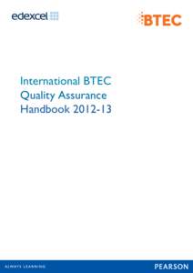 International BTEC Quality Assurance Handbook[removed]UK B