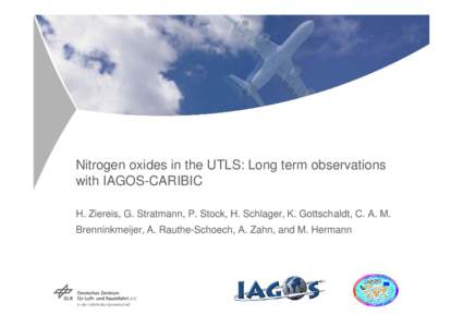 Nitrogen oxides in the UTLS: Long term observations with IAGOS-CARIBIC H. Ziereis, G. Stratmann, P. Stock, H. Schlager, K. Gottschaldt, C. A. M. Brenninkmeijer, A. Rauthe-Schoech, A. Zahn, and M. Hermann  CO2