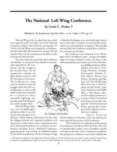 Fraina: The National Left Wing Conference [July[removed]