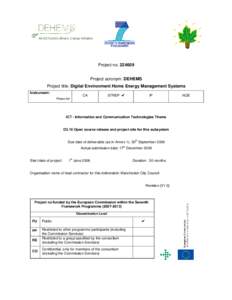 Project no[removed]Project acronym: DEHEMS Project title: Digital Environment Home Energy Management Systems Instrument:  CA