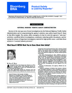 Product Safety & Liability Reporter™ Reproduced with permission from Product Safety & Liability Reporter, 40 PSLR 485, [removed]Copyright 姝 2012 by The Bureau of National Affairs, Inc[removed]http://www.bn