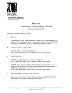 Commission on Early Childhood Education Minutes[removed]pdf)