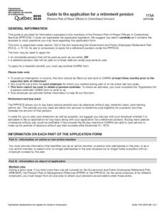 Guide to the application for a retirement pension (Pension Plan of Peace Officers in Correctional Services) 115A[removed])