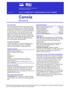 United States Department of Agriculture Risk Management Agency February[removed]COMMODITY INSURANCE FACT SHEET