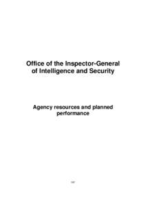 PM&C Portfolio Budget Statements[removed]: Office of the Inspector General of Intelligence and Security