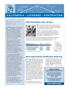 Dr. C. Lance Barnett, Registrar  Report of the Registrar onstruction and contracting are booming in California—