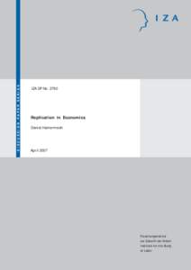 Data synchronization / Replication / Journal of Money /  Credit and Banking / Institute for the Study of Labor / The American Economic Review / Daniel S. Hamermesh / Information science / Academia / Scientific data archiving / Economics / Economic theories / Computer storage