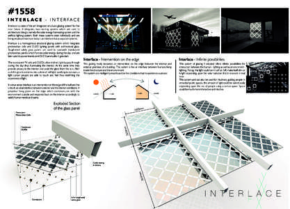 #1558 I N T E R L A C E - I N T E R FA C E Interlace is a state of the art ‘integrated structural glazing system’ for the near future. It integrates two existing systems which are core to architectural design, namely