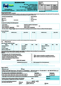 BOOKING FORM  [removed] www.france-passion-plaisance.fr  FPP Travel - LesCanalous Group