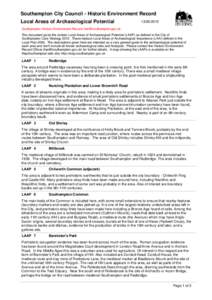 Southampton City Council - Historic Environment Record  Local Areas of Archaeological Potential[removed]