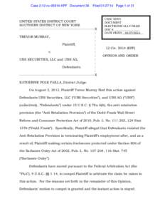 Case 2:12-cv[removed]KPF Document 36  Filed[removed]Page 1 of 31 UNITED STATES DISTRICT COURT SOUTHERN DISTRICT OF NEW YORK