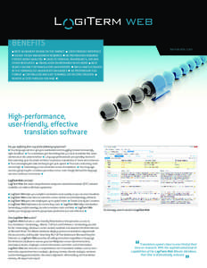 Computer-assisted translation / Translation memory / Terminology extraction / Parallel text / Microsoft SQL Server / Web server / Microsoft Word / Search engine indexing / SDL Trados / Software / Computing / Translation software