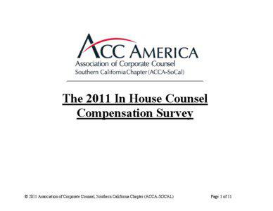 The 2011 In House Counsel Compensation Survey