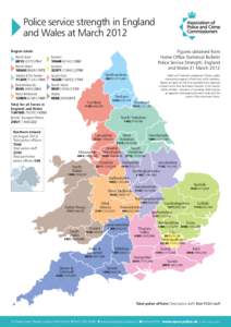 Police service strength in England and Wales at March 2012 Figures obtained from Home Office Statistical Bulletin Police Service Strength, England and Wales 31 March 2012