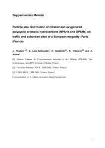 Supplementary Material  Particle size distribution of nitrated and oxygenated polycyclic aromatic hydrocarbons (NPAHs and OPAHs) on traffic and suburban sites of a European megacity: Paris (France)