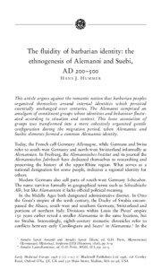 The ¯uidity of barbarian identity: the ethnogenesis of Alemanni and Suebi, AD 200±500