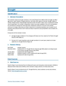 Drought Identification 1. Indicator Description