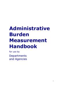 Administrative Burden Measurement Handbook for use by