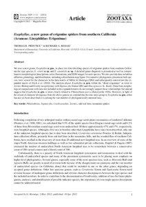 Esophyllas, a new genus of erigonine spiders from southern California (Araneae: Linyphiidae: Erigoninae)