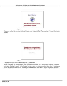 Pleading / Motion / Cause of action / Defendant / Answer / Complaint / Legal case / Service of process / Wisconsin Circuit Court / Law / Civil procedure / Lawsuit