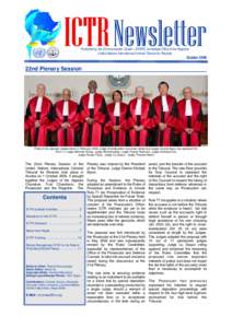 ICTR Newsletter Published by the Communication Cluster—ERSPS, Immediate Office of the Registrar United Nations International Criminal Tribunal for Rwanda October 2009