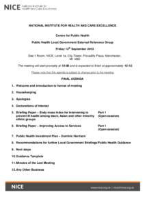 Manchester / National Institute for Health and Clinical Excellence / Local government in England / Health / Local government in the United Kingdom / Meetings / Agenda / Parliamentary procedure