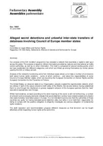 Alleged secret detentions and unlawful inter-state transfers of detainees involving Council of Europe member states