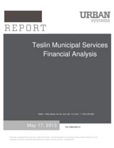 Teslin Municipal Services Financial Analysis