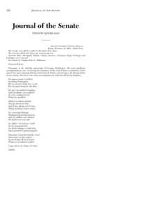 152  JOURNAL OF THE SENATE Journal of the Senate TWENTY-NINTH DAY