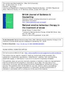 Clinical psychology / Psychotherapy / Cognitive therapy / Mental health / Applied psychology / Rational emotive behavior therapy / Albert Ellis / Irrationality / Emotive / Mind / Psychology / Medicine