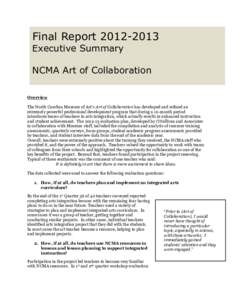 Final Report[removed]Executive Summary NCMA Art of Collaboration NCMA Art of Collaboration  Overview
