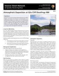 National Park Service U.S. Department of the Interior Sonoran Desert Network Air Quality Monitoring Brief