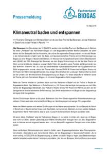 Pressemeldung 13. Mai 2016 Klimaneutral baden und entspannen +++ Feierliche Übergabe von Wärmeschildern an die Jod-Sole-Therme Bad Bevensen, an das Waldemar in Ebstorf und an das Freibad in Rosche +++