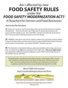 Am I affected by new  FOOD SAFETY RULES under the  FOOD SAFETY MODERNIZATION ACT?