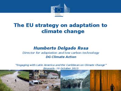 The EU strategy on adaptation to climate change Humberto Delgado Rosa Director for adaptation and low carbon technology  DG Climate Action