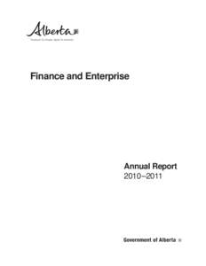 Alberta Finance and Enterprise Annual Report[removed]excluding Financial Statements)