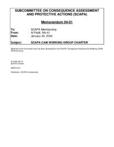 SUBCOMMITTEE ON CONSEQUENCE ASSESSMENT AND PROTECTIVE ACTIONS (SCAPA) Memorandum[removed]To: From: Date: