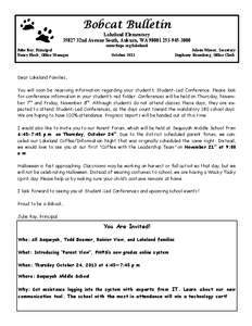 Bobcat Bulletin Lakeland Elementary[removed]32nd Avenue South, Auburn, WA[removed]3000 www.fwps.org/lakeland Julie Ray, Principal Nancy Fleck, Office Manager